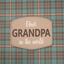 Best Grandpa in the World/ krata retro- panel tkanina bawełniana (50cmx75cm)