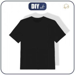 T-SHIRT DZIECIĘCY (116/122) - B-99 - CZARNY - single jersey 