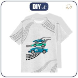 T-SHIRT DZIECIĘCY (128/134) - SZYBKIE BRYKI / acid (szary) - single jersey 