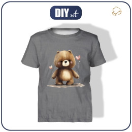 T-SHIRT DZIECIĘCY - VALENTINE'S DAY / BEAR - zestaw do uszycia