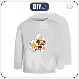 Longsleeve (146/152) - WOZY STRAŻACKIE / acid (szary) - single jersey 