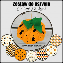 Girlanda z dyń / pomarańczowy - Zestaw 