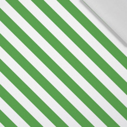 SKOŚNE PASY / zielony - tkanina bawełniana
