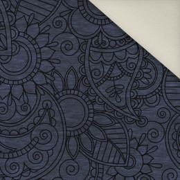 50cm MEHNDI CZARNE  / melanż jeans- Welur tapicerski