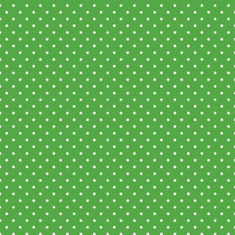 KROPKI BIAŁE / zielony ( GREEN )- Welur tapicerski