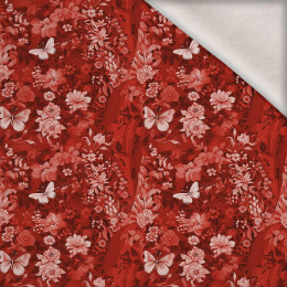 LUSCIOUS RED / FLOWERS - dzianina drapana z elastanem ITY