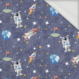 50cm W KOSMOSIE WZ. 2 (WYPRAWA W KOSMOS) / ACID WASH GRANATOWY - dresówka pętelkowa