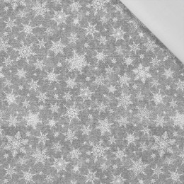 50cm ŚNIEŻYNKI WZ.2 / ACID WASH SZARY  - tkanina bawełniana