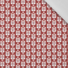 50cm MIŁOSNE TULIPANY / czerwony (WALENTYNKOWE SERCA) - tkanina bawełniana