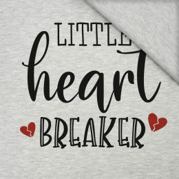 LITTLE HEART BREAKER (BE MY VALENTINE) / M-01 melanż jasnoszary  - PANEL SINGLE JERSEY 75cm x 80cm