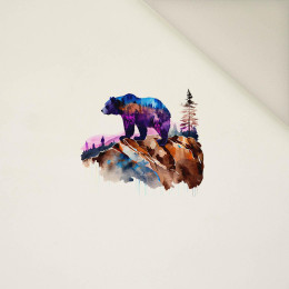 BEAR ON A ROCK - PANEL (40cm x 40cm) Welur tapicerski