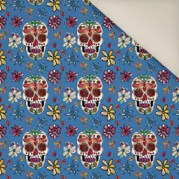 CZACHY wz. 2 / niebieski (DIA DE LOS MUERTOS)- Welur tapicerski