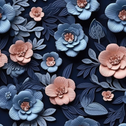 FLOWERS 3D WZ. 12/ BLUE - ortalion PUMI