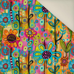NEON FLOWERS WZ.1- Welur tapicerski