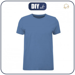 T-SHIRT MĘSKI - B-26 - RIVERSIDE / niebieski pudrowy  - single jersey