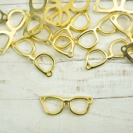 Zawieszka metalowa okulary - złota