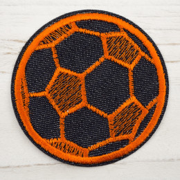 Naprasowanka haftowana piłka 6,5cm - pomarańczowa