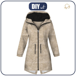 PARKA DAMSKA (ANNA) - PRZECIERANY JEANS (beżowy) -  zestaw do uszycia