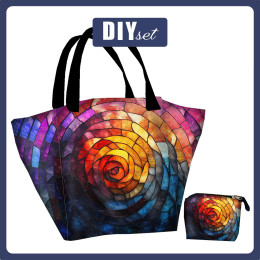 Torba XL z saszetką 2 w 1 - STAINED GLASS WZ.3  - zestaw do uszycia