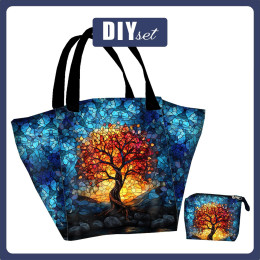 Torba XL z saszetką 2 w 1 - STAINED GLASS WZ.6  - zestaw do uszycia