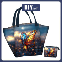 Torba XL z saszetką 2 w 1 - STAINED GLASS WZ.7  - zestaw do uszycia