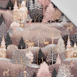 Pink Vintage Christmas wz. 3 - tkanina bawełniana