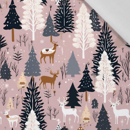 Pink Vintage Christmas wz. 4 - tkanina bawełniana