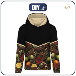 BLUZA DAMSKA (POLA) CLASSIC Z KAPTUREM - WINTER FLOWERS WZ.19 - zestaw do uszycia