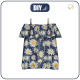 Bluzka hiszpanka (SARA) - DAISIES DENIM IMITATION WZ. 1 - zestaw do uszycia
