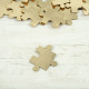 Metka z eko skóry puzzel - jasny złoty