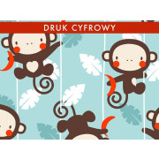 MAŁPI GAJ / aqua - dresówka pętelkowa 