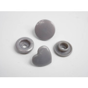 Napy KAM serca12mm - szare 10kpl
