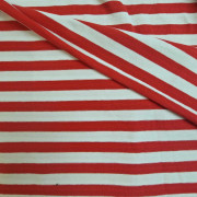 PASKI BIAŁO-CZERWONE 1CM X 1CM - dzianina t-shirt z elastanem TE210