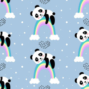 PANDA NA TĘCZY - dresówka pętelkowa 