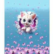 ANIMALS CRACKED wz.1 (cat) - panel (60cm x 50cm) tkanina bawełniana