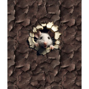 ANIMALS CRACKED wz.6 (MOUSE)- panel (60cm x 50cm) - Welur tapicerski