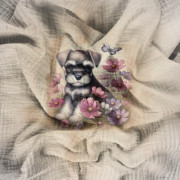 ANIMALS CUTE wz.1 - PANEL - panel (60cm x 50cm) muślin bawełniany