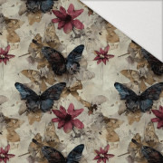 Butterfly & Flowers wz.14 - Hydrofobowa dzianina drapana 