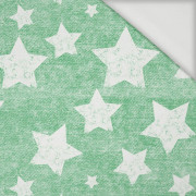 BIAŁE GWIAZDY / przecierany jeans (zielony) - Jersey wiskozowy