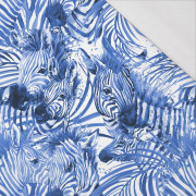 ZEBRY (classic blue) / biały - single jersey z elastanem 
