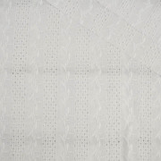 GAŁĄZKI / biały - Haftowana tkanina bawełniana