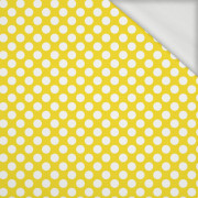 GROSZKI BIAŁE / żółty - dresówka pętelkowa