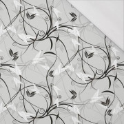 100cm LIŚCIE wz. 1 (szary) - single jersey 120g