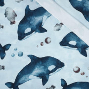 ORKI (ŚWIAT OCEANU) / KAMUFLAŻ wz. 2 (błękitny) - dresówka pętelkowa