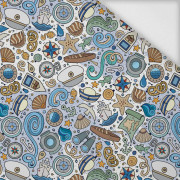 W MORZU / biały - dzianina drapana z elastanem ITY