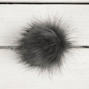 Pomponik futerkowy eko 9cm - melanż szary