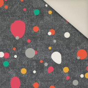 KOLOROWE KROPKI / ACID WASH GRAFITOWY- Welur tapicerski