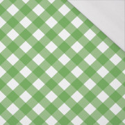 SKOŚNA KRATA / zielony - single jersey z elastanem 