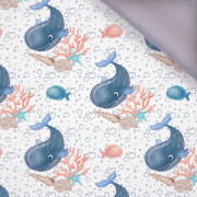 WIELORYBY / bąbelki (BAJKOWY OCEAN) / biały - softshell