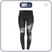 THERMO LEGGINSY DAMSKIE (GRETA) - DAMASCO KONTUR / czarny - zestaw do uszycia XS
